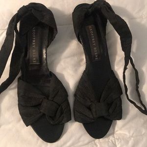 Black shantung sandal  by Geoffrey Bean size 9